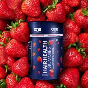 Strawberry Flavoured Natural Biotin Gummies with Vitamin C, E & Zinc