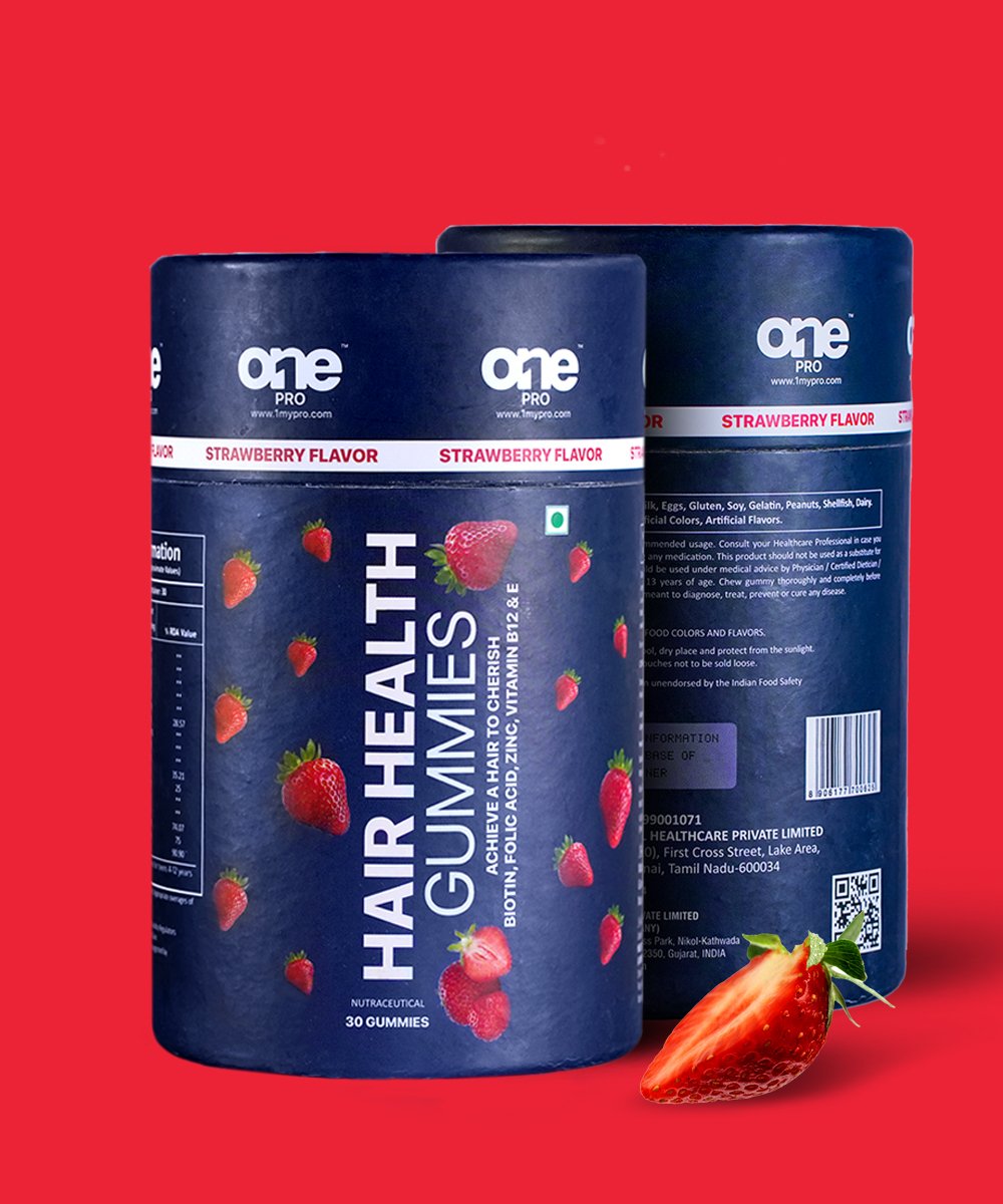 Strawberry Flavoured Natural Biotin Gummies with Vitamin C, E & Zinc