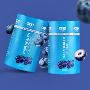 Blueberry Flavoured Natural Biotin Gummies with Vitamin C, E & Zinc