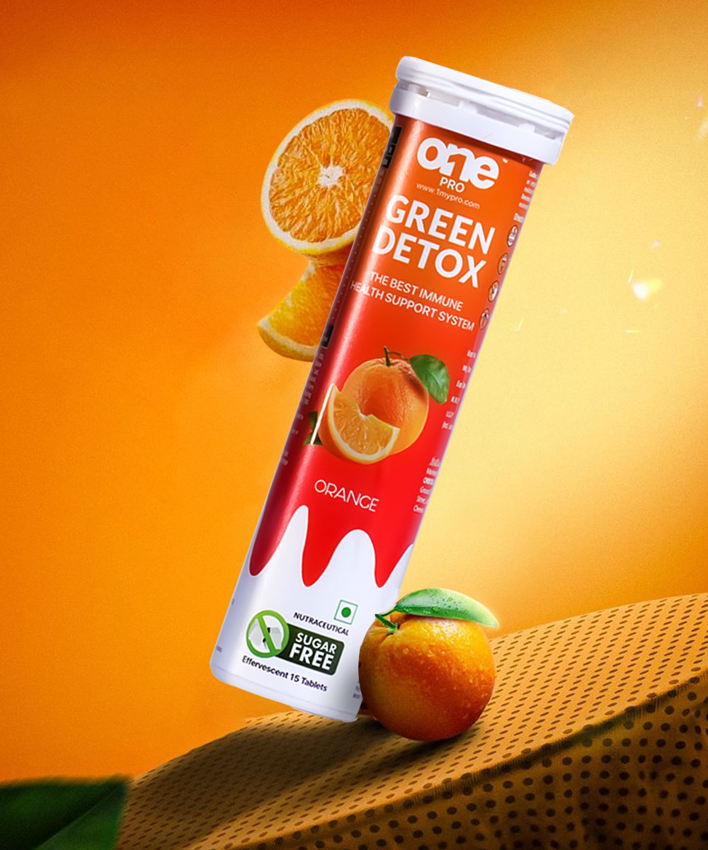 Green Detox Orange Flavoured Effervescent Tabs