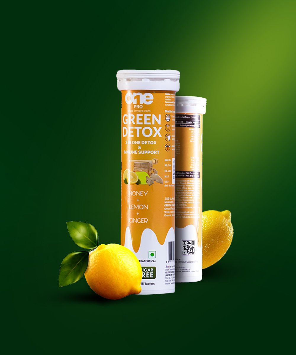 Green Detox Honey, Lemon & Ginger Flavoured Effervescent Tabs