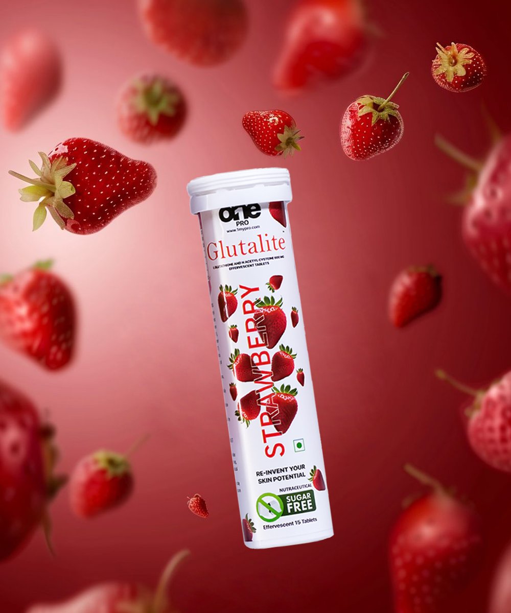 Glutathione 600mg & Vitamin C 40mg Strawberry Flavoured Effervescent Tabs